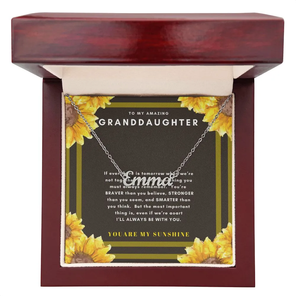 Granddaughter Name Necklace-You are my sunshine