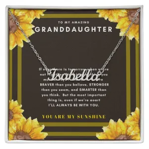 Granddaughter Name Necklace-You are my sunshine