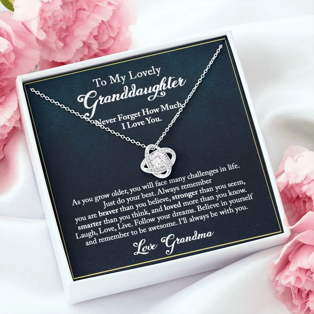 Granddaughter Necklace - Never Forget How Much I Love You Love Knot Necklace