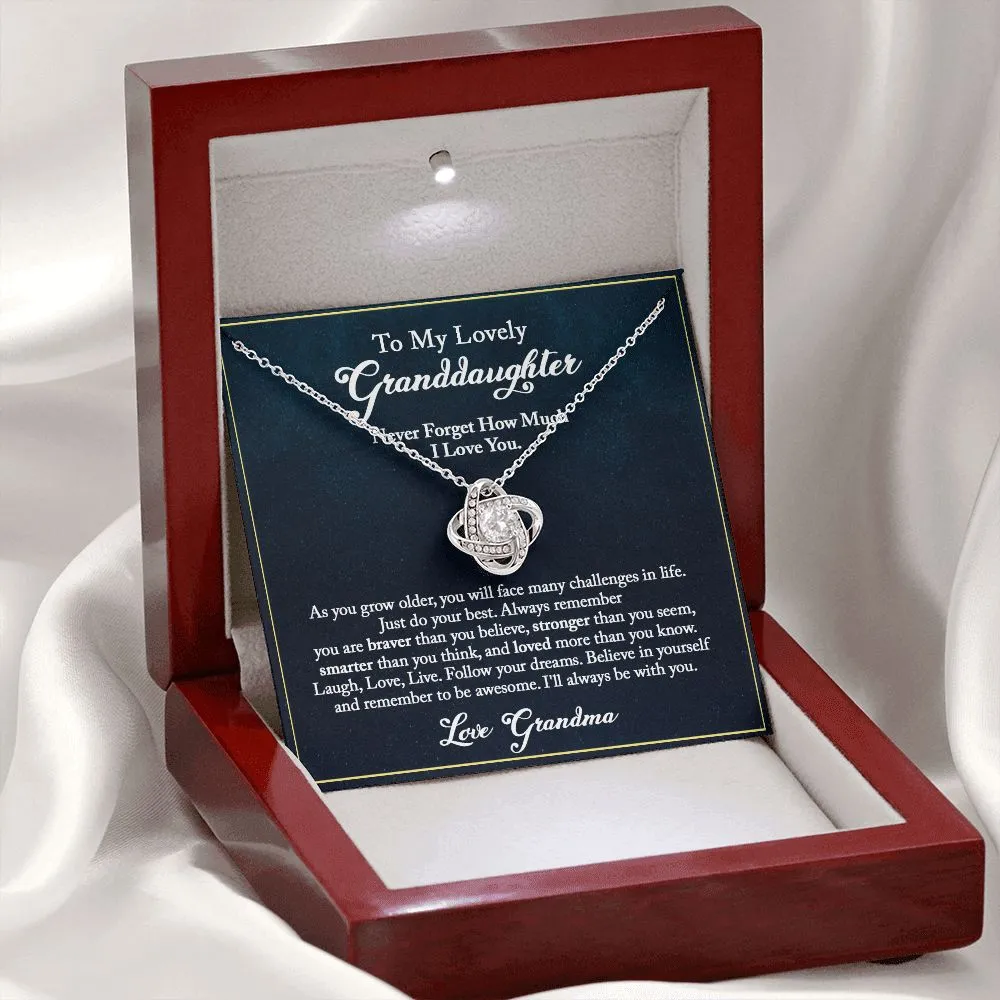 Granddaughter Necklace - Never Forget How Much I Love You Love Knot Necklace
