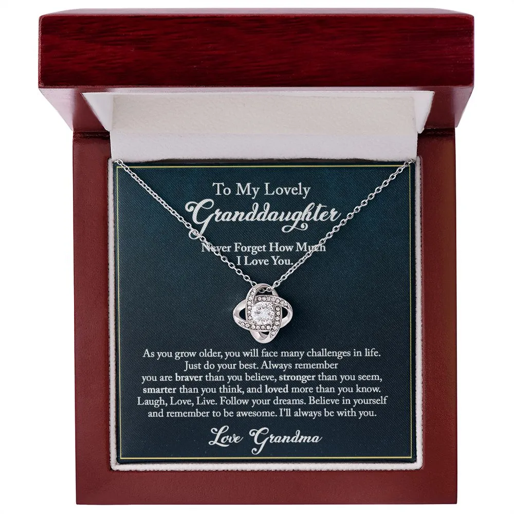 Granddaughter Necklace - Never Forget How Much I Love You Love Knot Necklace