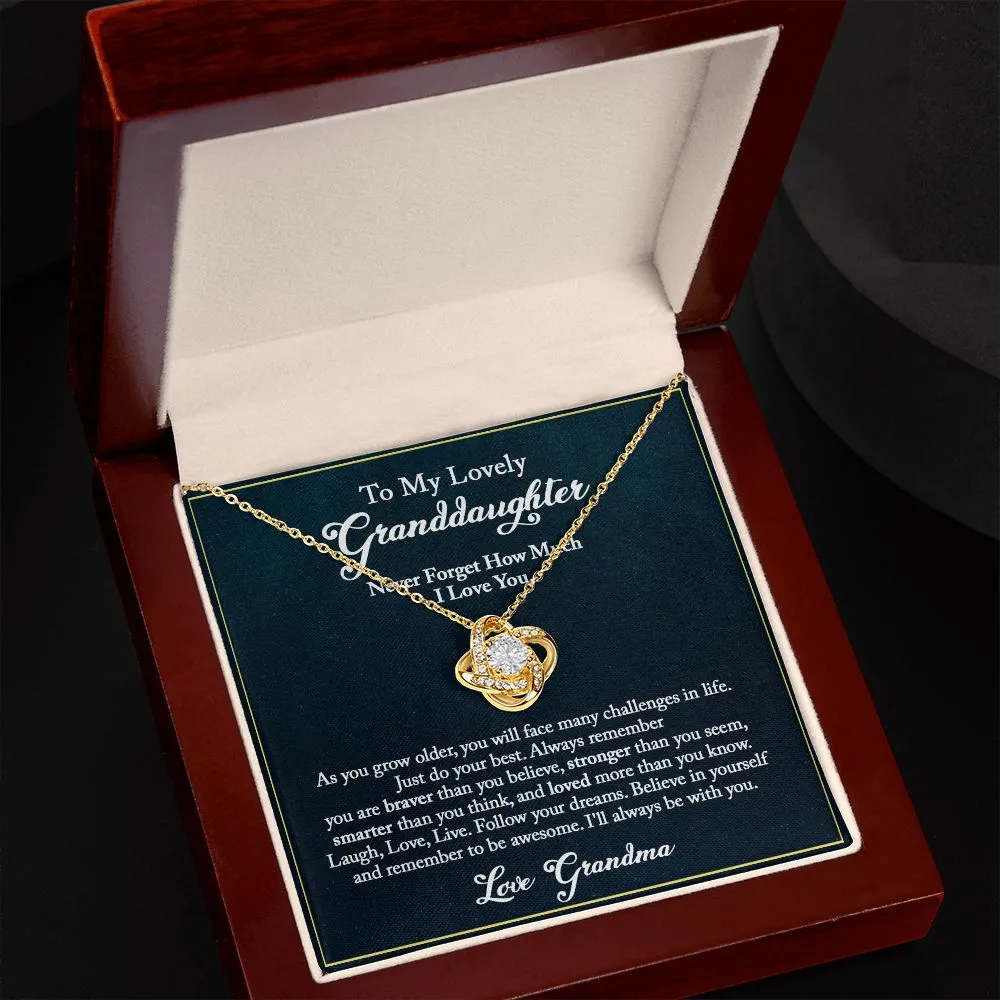 Granddaughter Necklace - Never Forget How Much I Love You Love Knot Necklace