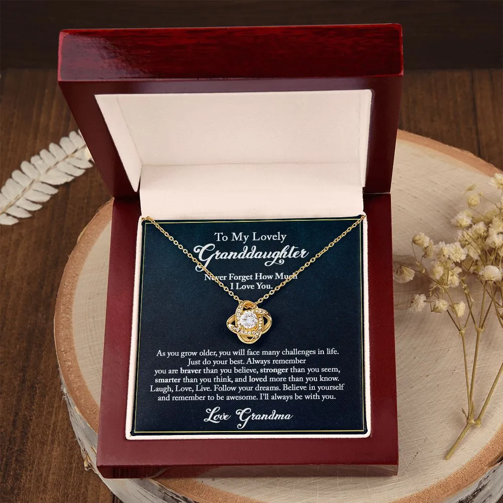 Granddaughter Necklace - Never Forget How Much I Love You Love Knot Necklace
