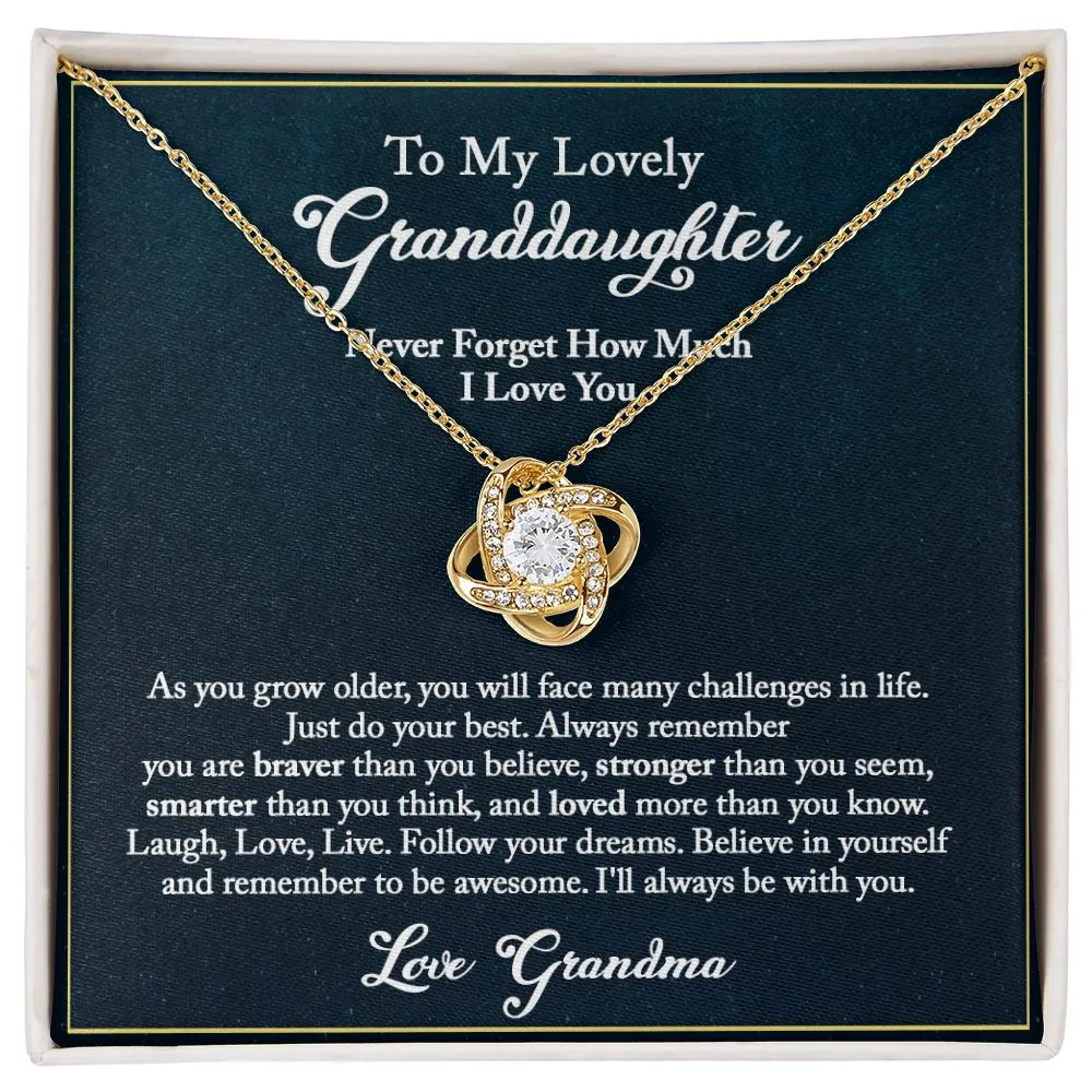 Granddaughter Necklace - Never Forget How Much I Love You Love Knot Necklace