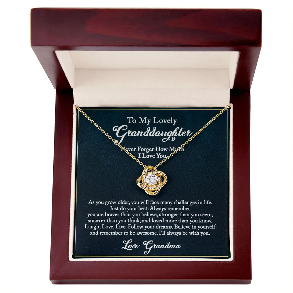 Granddaughter Necklace - Never Forget How Much I Love You Love Knot Necklace