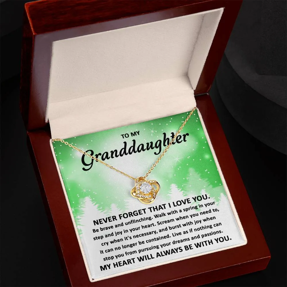 Granddaughter-Pursuing Your Dreams Love Knot Necklace