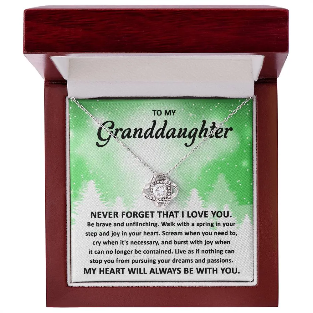 Granddaughter-Pursuing Your Dreams Love Knot Necklace