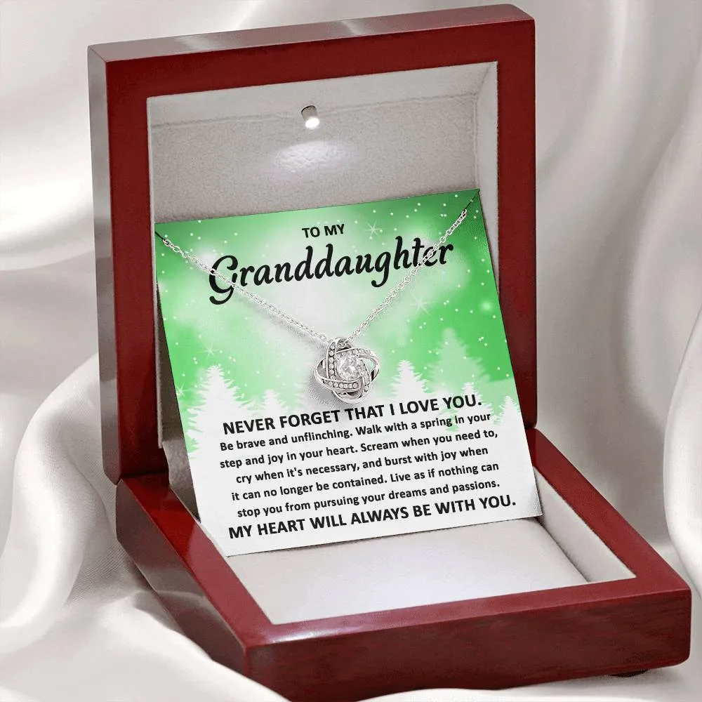 Granddaughter-Pursuing Your Dreams Love Knot Necklace