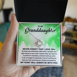 Granddaughter-Pursuing Your Dreams Love Knot Necklace