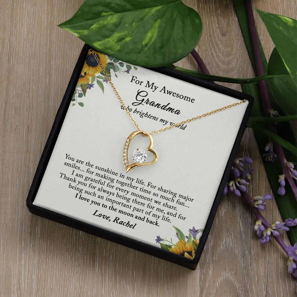 Grandma Gift, Mothers Day Gift for Grandma, Grandma Heart Necklace, Grandma Birthday, Personalized Grandma Gift Ideas