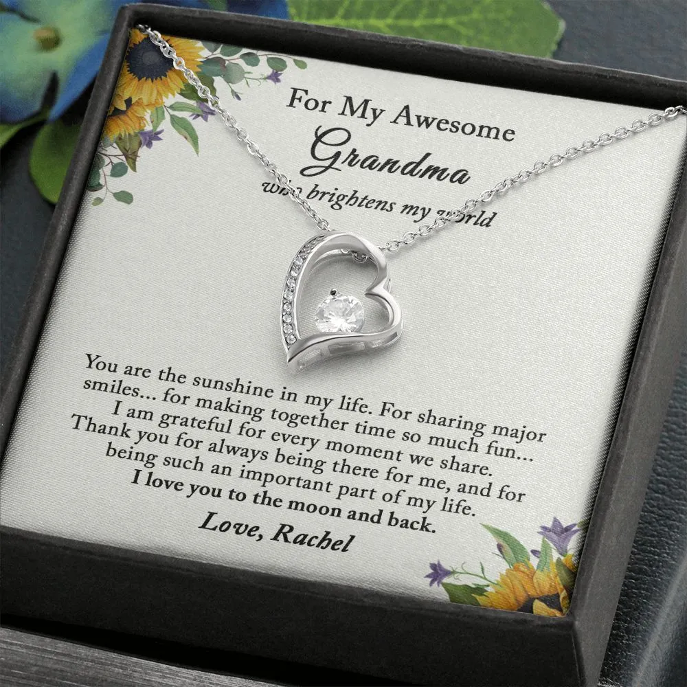Grandma Gift, Mothers Day Gift for Grandma, Grandma Heart Necklace, Grandma Birthday, Personalized Grandma Gift Ideas