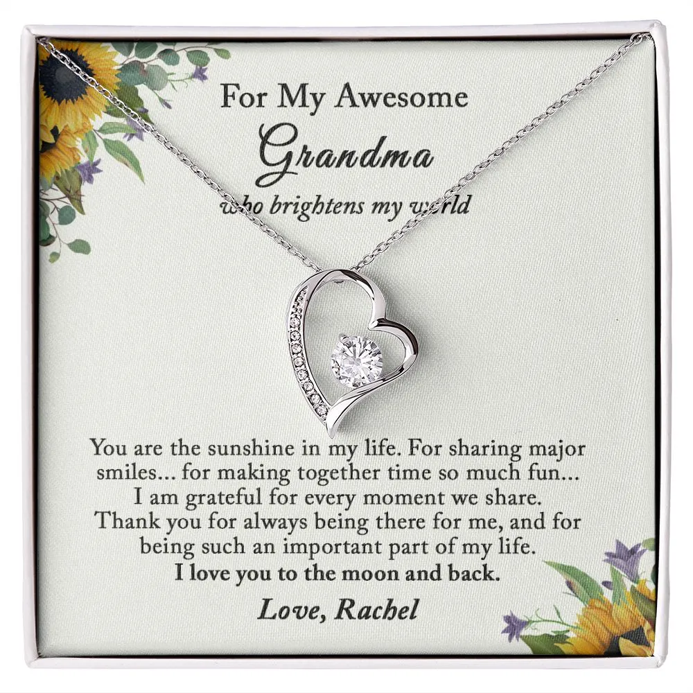 Grandma Gift, Mothers Day Gift for Grandma, Grandma Heart Necklace, Grandma Birthday, Personalized Grandma Gift Ideas
