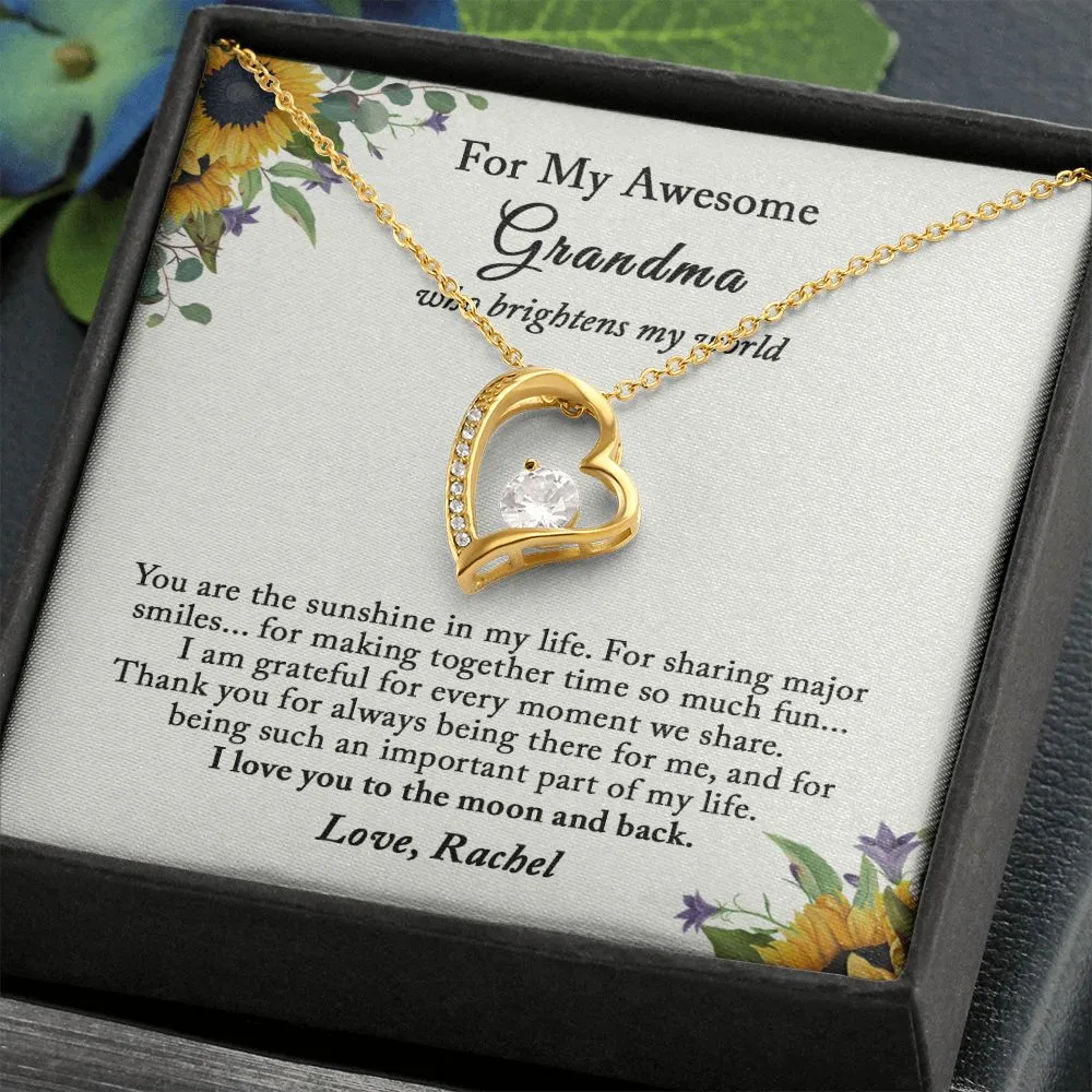 Grandma Gift, Mothers Day Gift for Grandma, Grandma Heart Necklace, Grandma Birthday, Personalized Grandma Gift Ideas