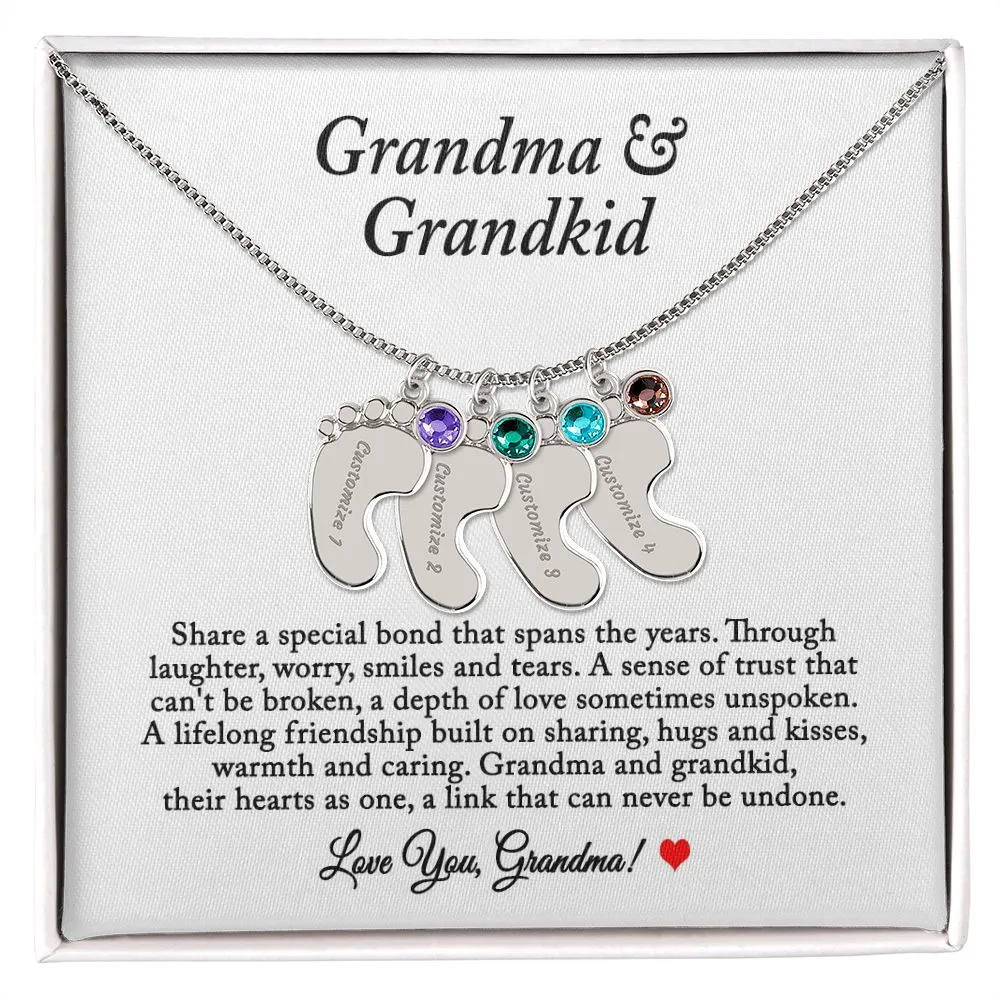 Grandma Necklace Personalized with Grandkids Birthstone and Name Necklace Gift for Mom, Grandma Gift from Grandchildren, Mothers Day Gift