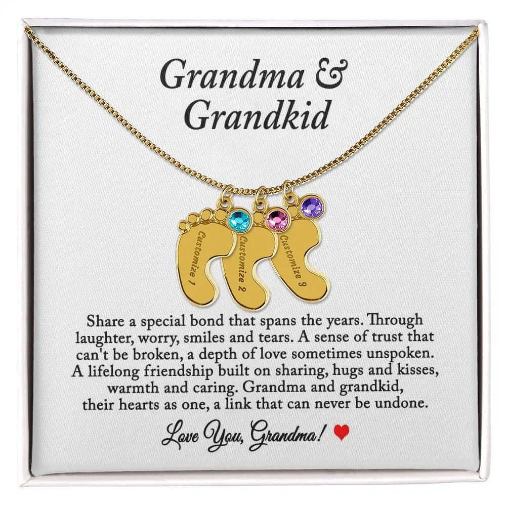 Grandma Necklace Personalized with Grandkids Birthstone and Name Necklace Gift for Mom, Grandma Gift from Grandchildren, Mothers Day Gift