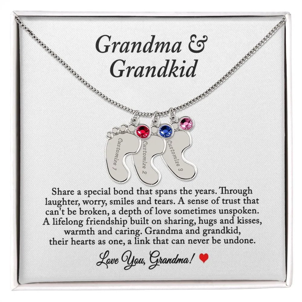 Grandma Necklace Personalized with Grandkids Birthstone and Name Necklace Gift for Mom, Grandma Gift from Grandchildren, Mothers Day Gift