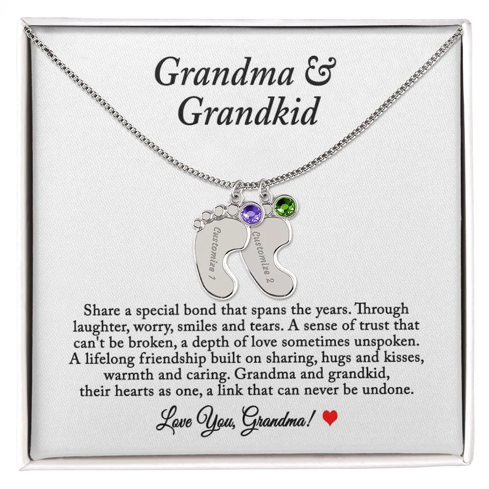Grandma Necklace Personalized with Grandkids Birthstone and Name Necklace Gift for Mom, Grandma Gift from Grandchildren, Mothers Day Gift