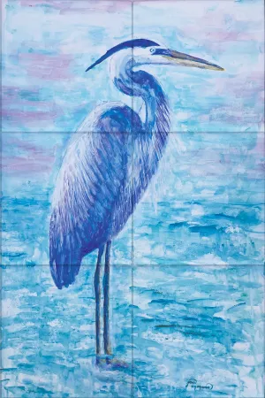 Great Blue Heron Tile Mural, High Quality (won't fade), Indoor or Outdoor, Kitchen, Bath, Backsplash, Shower, Mosaic, Commercial & Residential