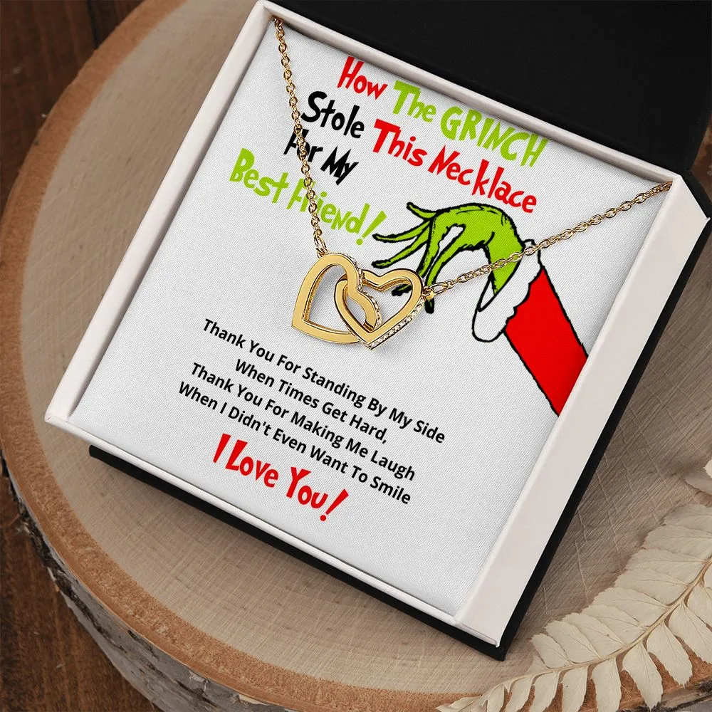 Grinch hearts necklace for best friend