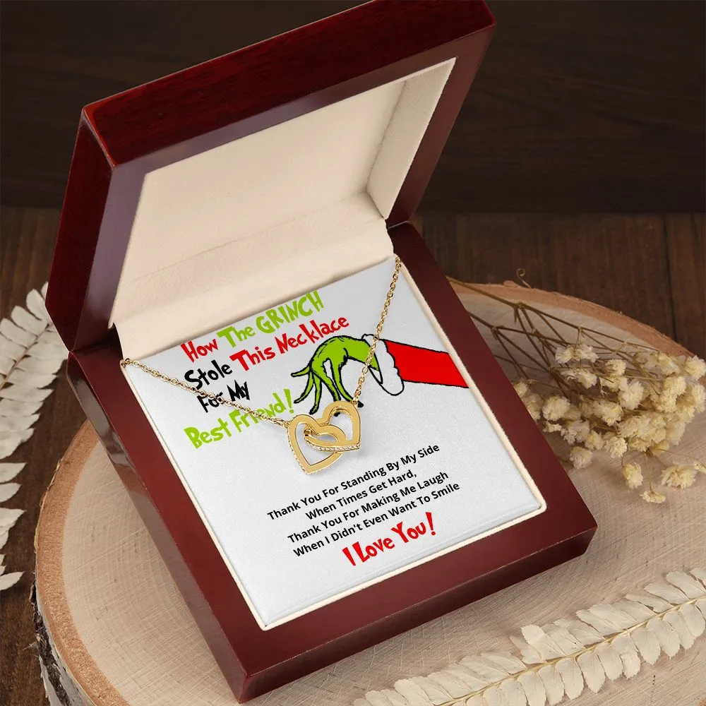 Grinch hearts necklace for best friend