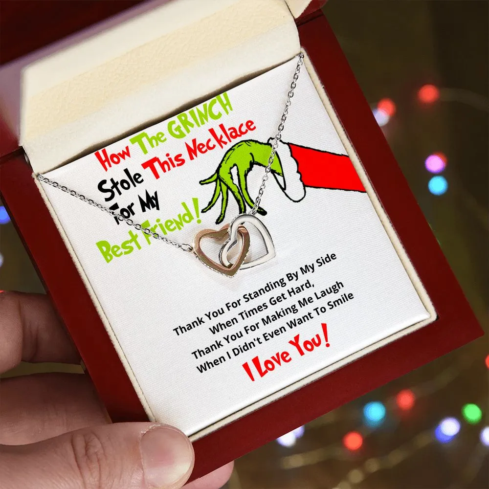 Grinch hearts necklace for best friend