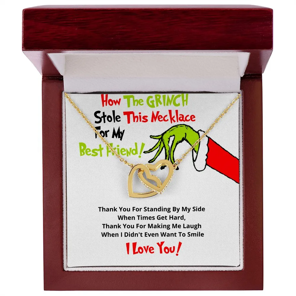 Grinch hearts necklace for best friend