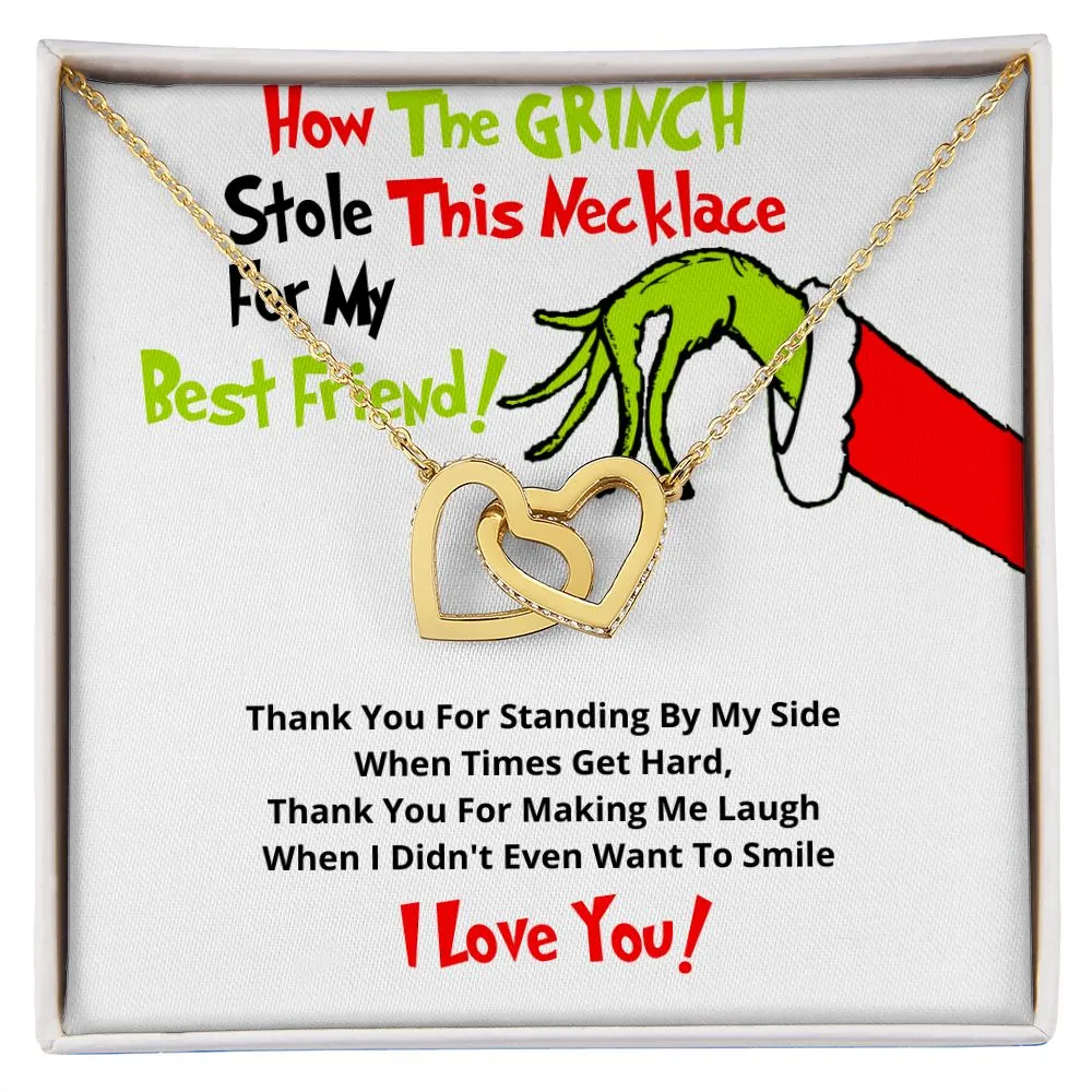 Grinch hearts necklace for best friend