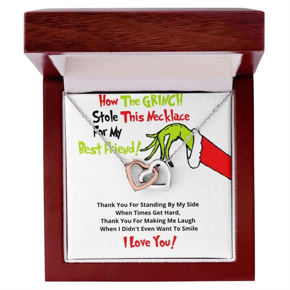 Grinch hearts necklace for best friend