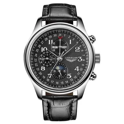 GUANQIN GQ20022 Moon Phase Calendar Auto Mechanical Watch