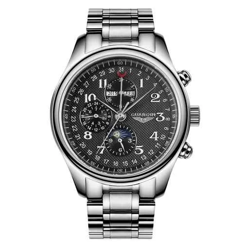 GUANQIN GQ20022 Moon Phase Calendar Auto Mechanical Watch