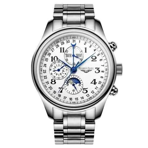 GUANQIN GQ20022 Moon Phase Calendar Auto Mechanical Watch