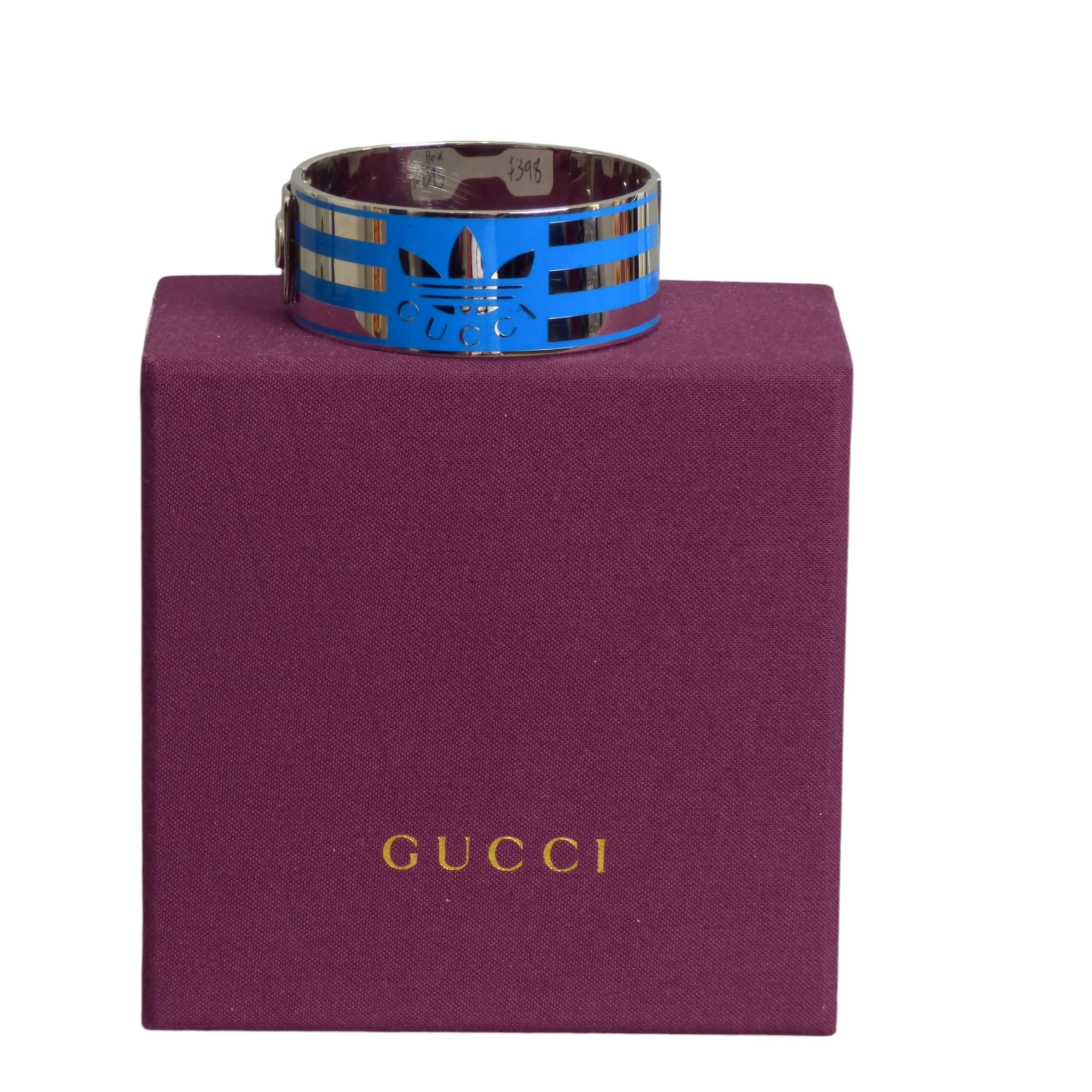 GUCCI X ADIDAS- 2022 Silver Enamel Clamper Bracelet