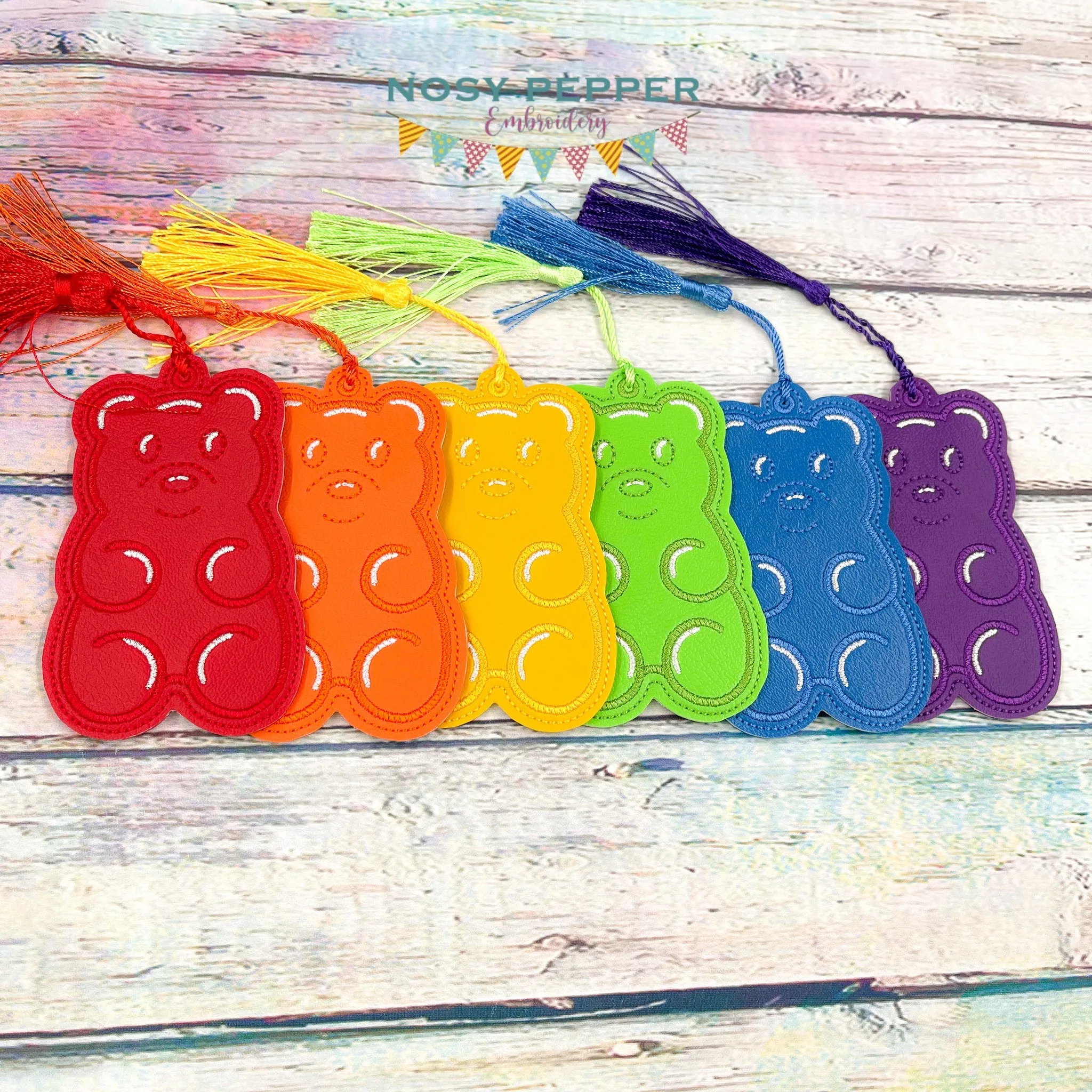 Gummy Bear bookmark/bag tag/ornament machine embroidery design DIGITAL DOWNLOAD