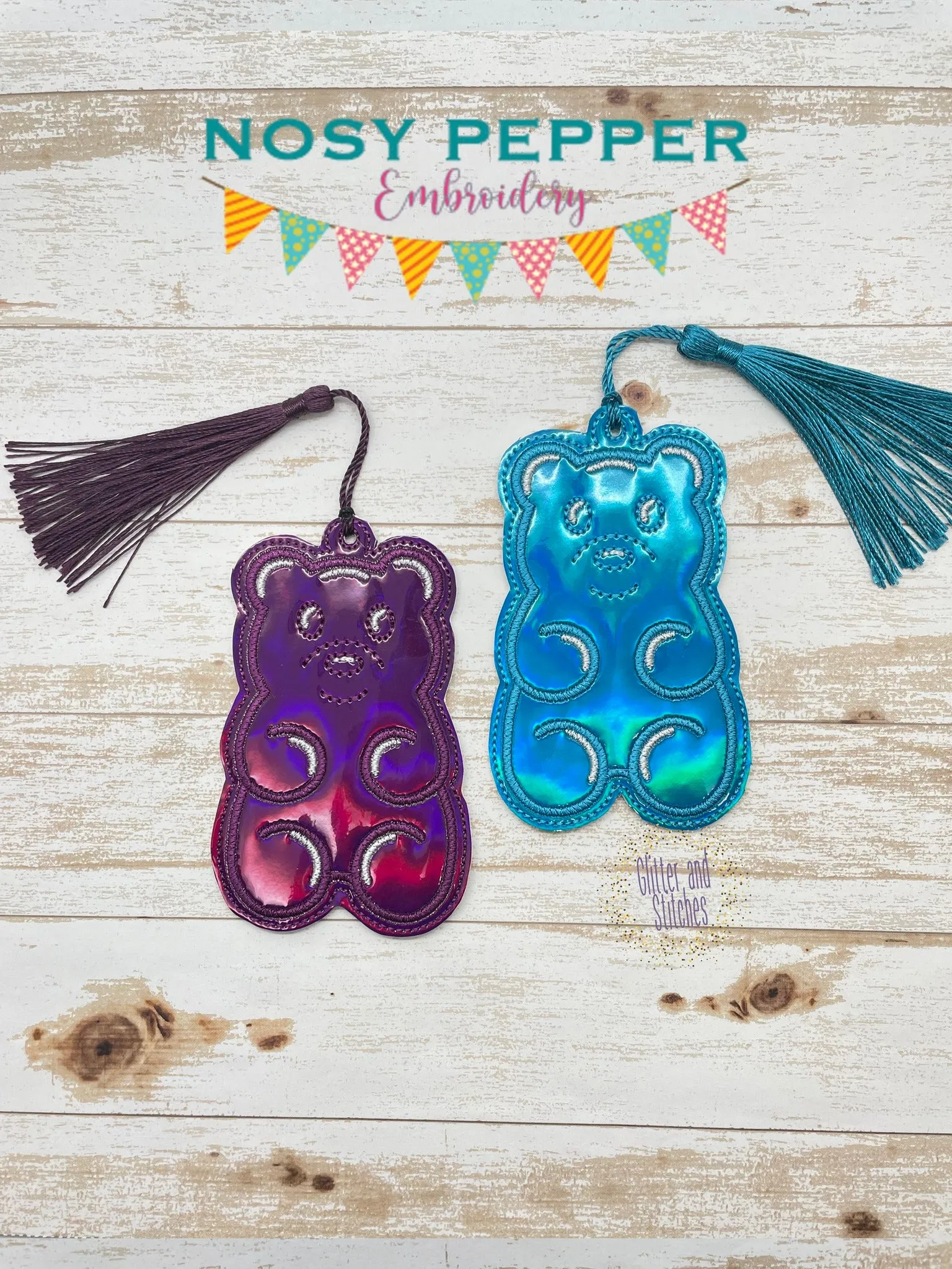Gummy Bear bookmark/bag tag/ornament machine embroidery design DIGITAL DOWNLOAD