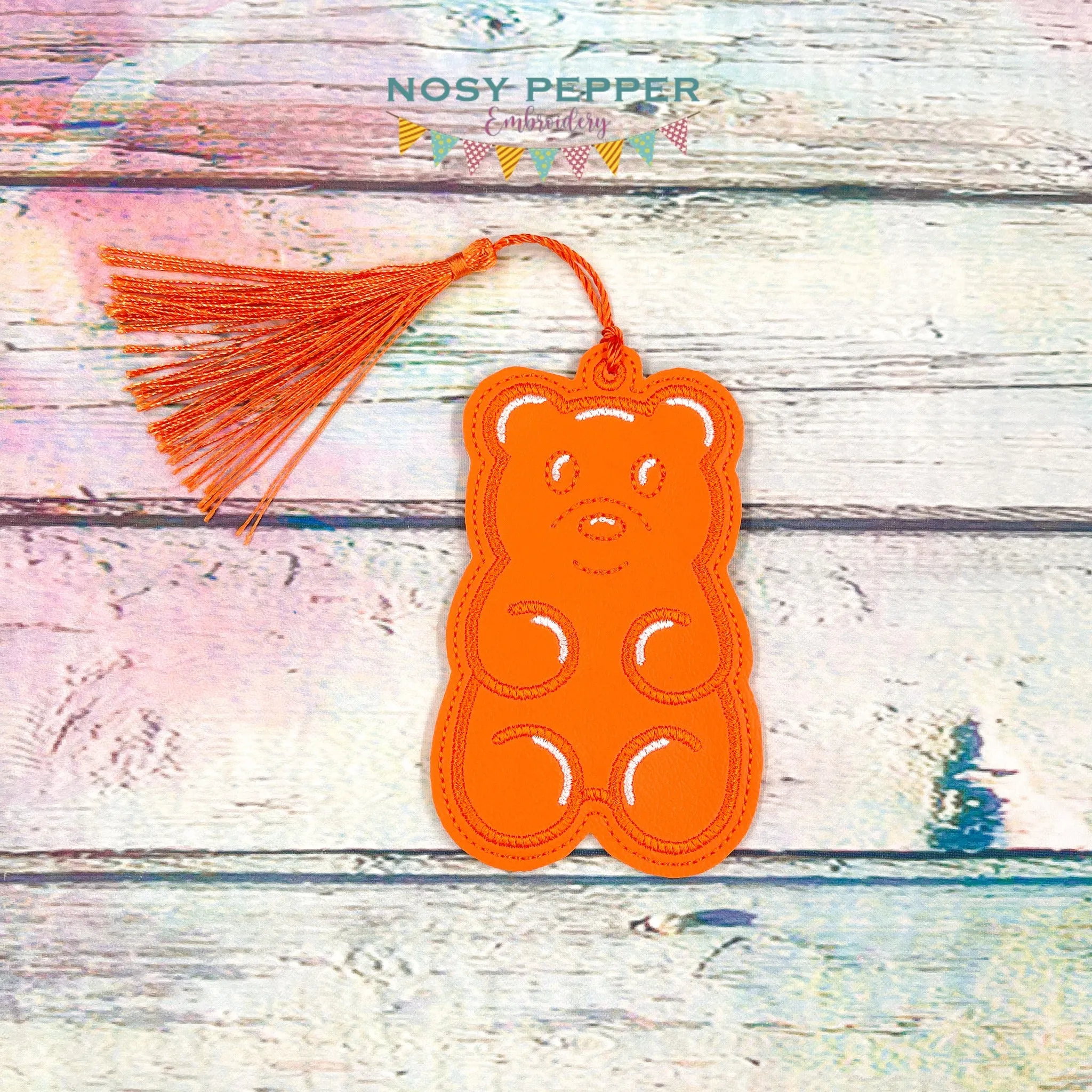 Gummy Bear bookmark/bag tag/ornament machine embroidery design DIGITAL DOWNLOAD