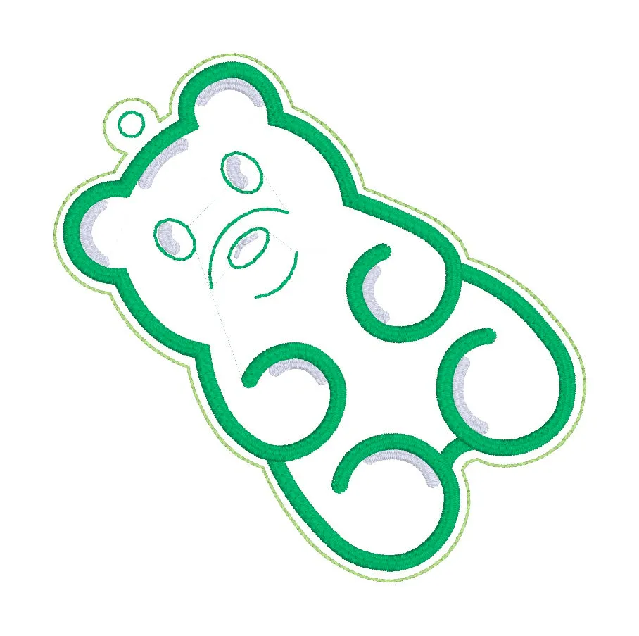 Gummy Bear bookmark/bag tag/ornament machine embroidery design DIGITAL DOWNLOAD