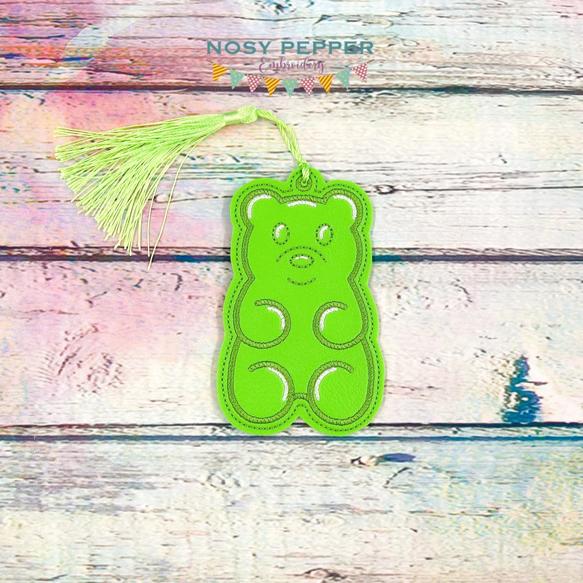 Gummy Bear bookmark/bag tag/ornament machine embroidery design DIGITAL DOWNLOAD