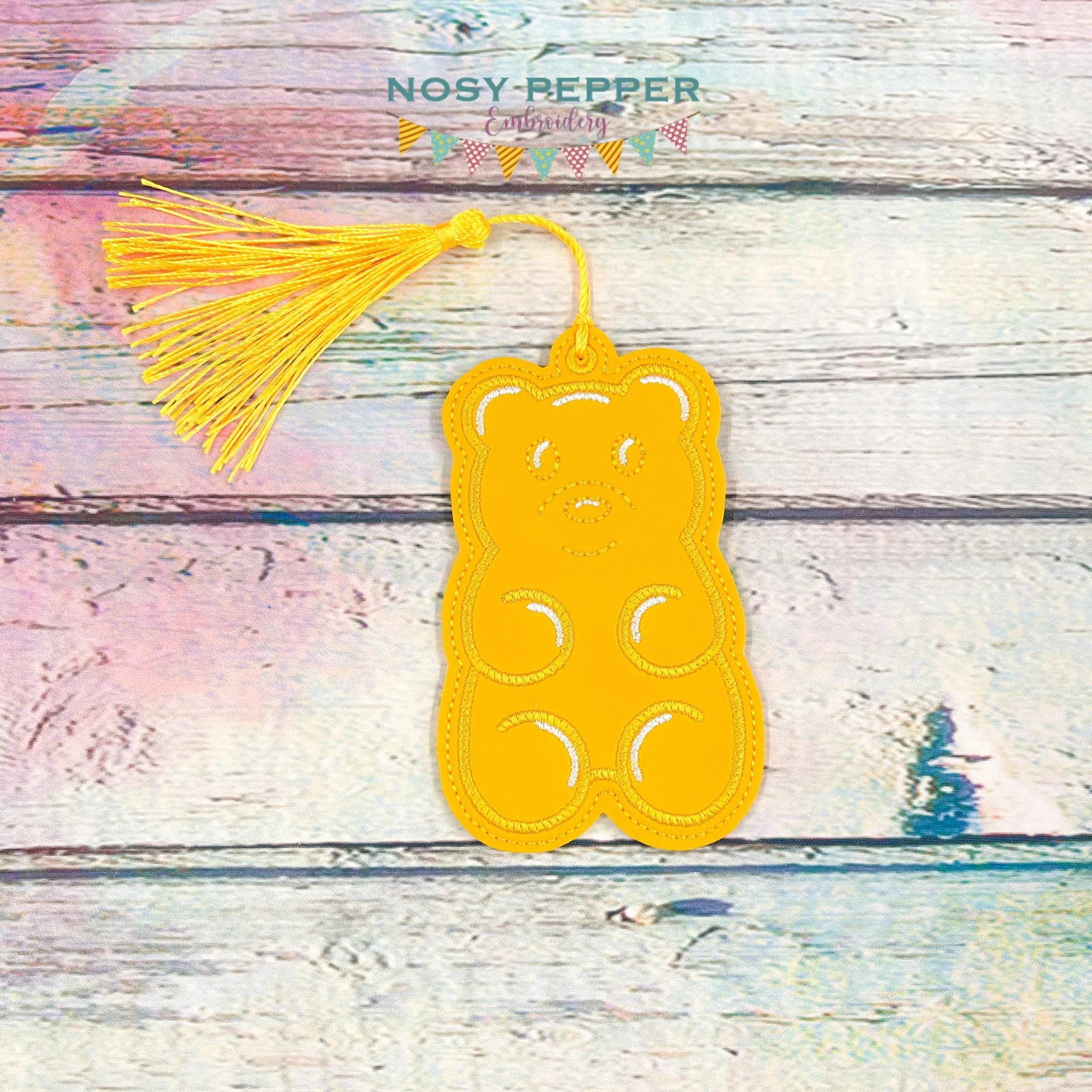 Gummy Bear bookmark/bag tag/ornament machine embroidery design DIGITAL DOWNLOAD