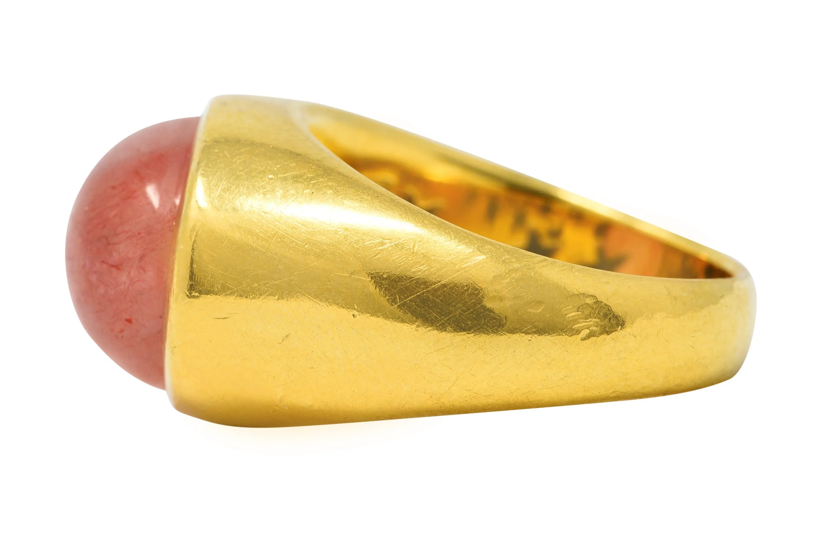H. Stern Italian Rutilated Quartz Diamond 18 Karat Yellow Gold Vintage Gemstone Ring