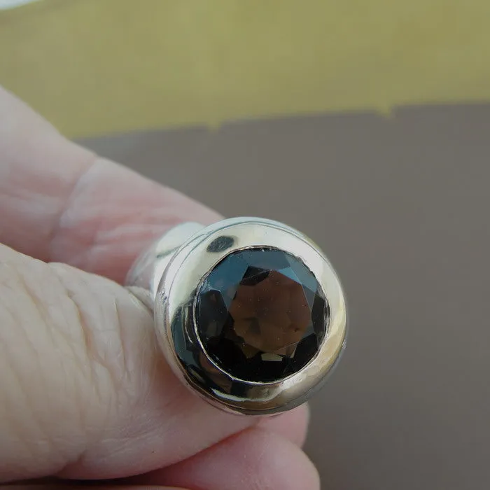 Hadar Designers Smokey Ring sz 8, 8.5 Rose Gold Sterling Silver Handmade () LAST