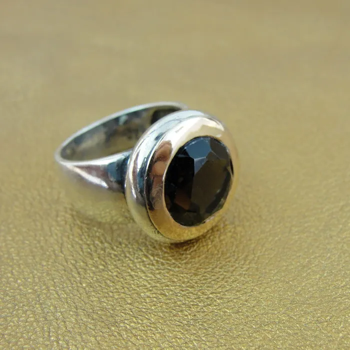 Hadar Designers Smokey Ring sz 8, 8.5 Rose Gold Sterling Silver Handmade () LAST