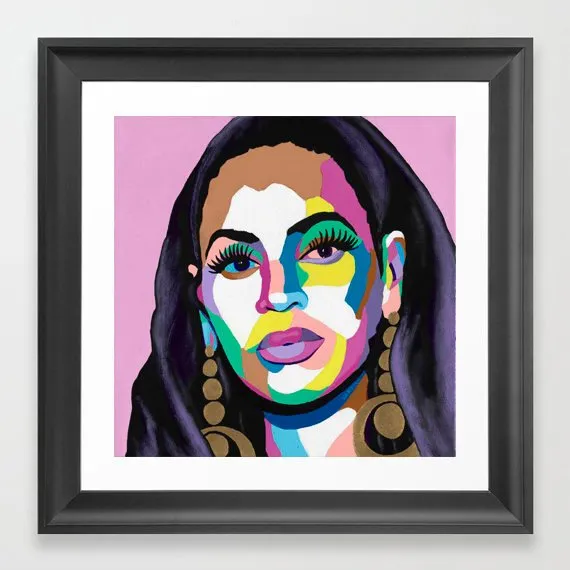 Hail the Queen - Beyonce portrait art - Limited Edition Giclee Art Prints & Wall Decor - Vakseen Art