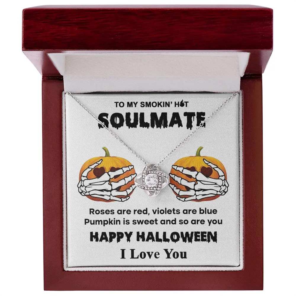 Halloween Gift - Soulmate- Sweet Pumpkin - Love Knot Necklace