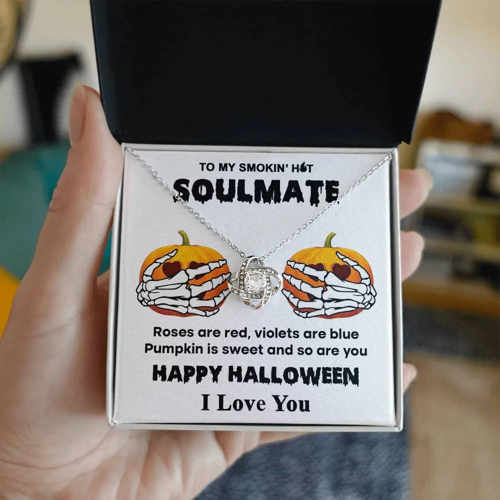 Halloween Gift - Soulmate- Sweet Pumpkin - Love Knot Necklace