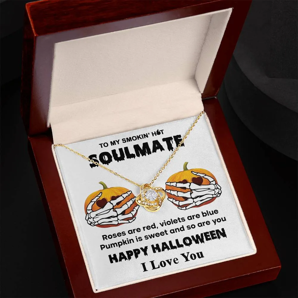 Halloween Gift - Soulmate- Sweet Pumpkin - Love Knot Necklace