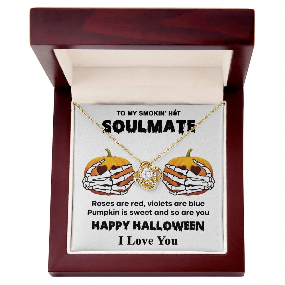 Halloween Gift - Soulmate- Sweet Pumpkin - Love Knot Necklace