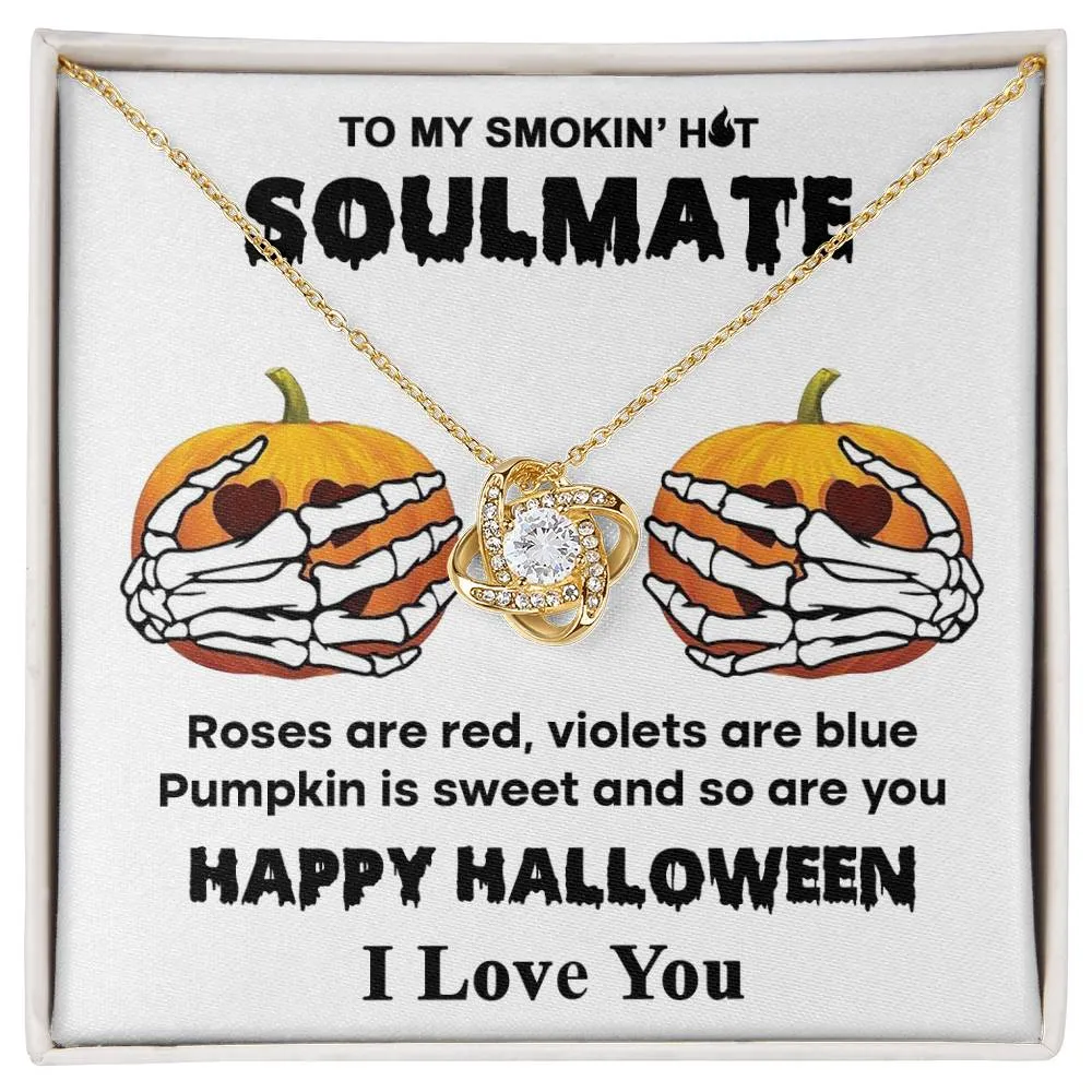 Halloween Gift - Soulmate- Sweet Pumpkin - Love Knot Necklace