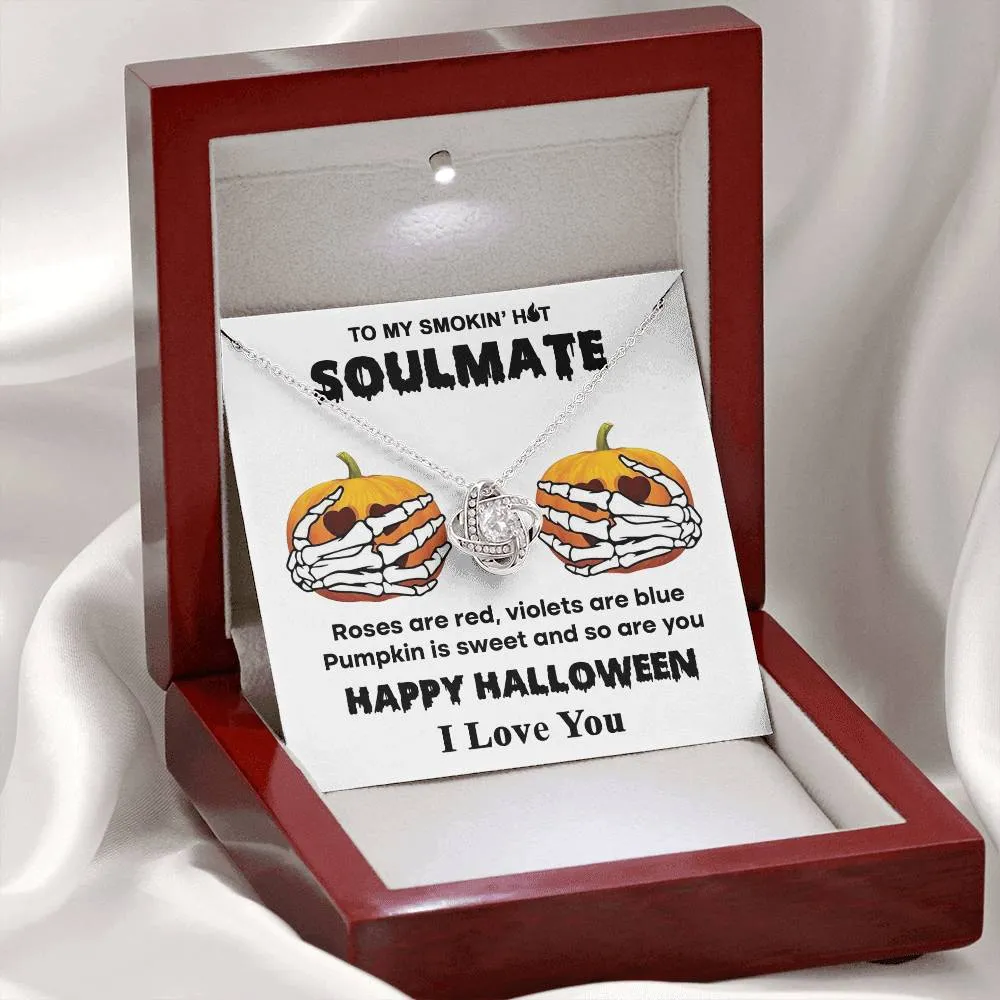 Halloween Gift - Soulmate- Sweet Pumpkin - Love Knot Necklace