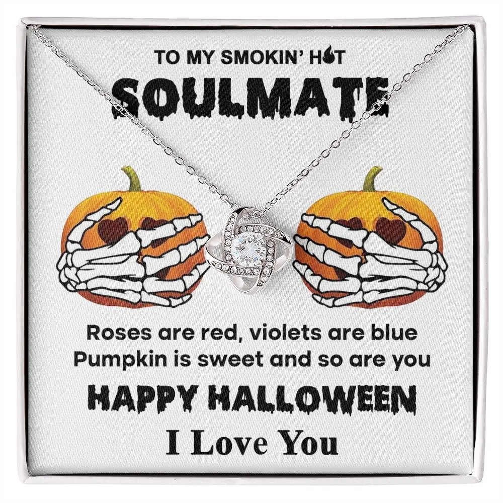 Halloween Gift - Soulmate- Sweet Pumpkin - Love Knot Necklace