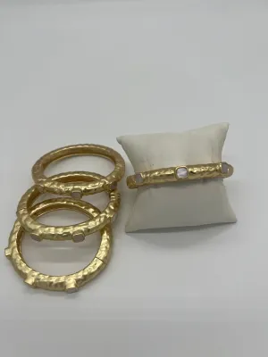 Hammered Gold Hinge Bangle